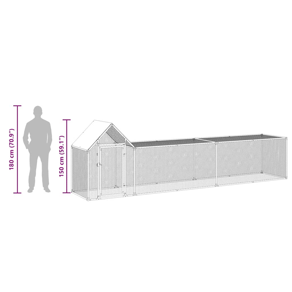 Pollaio 5x1x1,5 m in Acciaio Zincato 144555