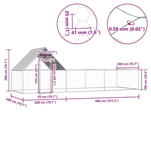 Pollaio 6x2x2 m in Acciaio Zincato cod mxl 41712