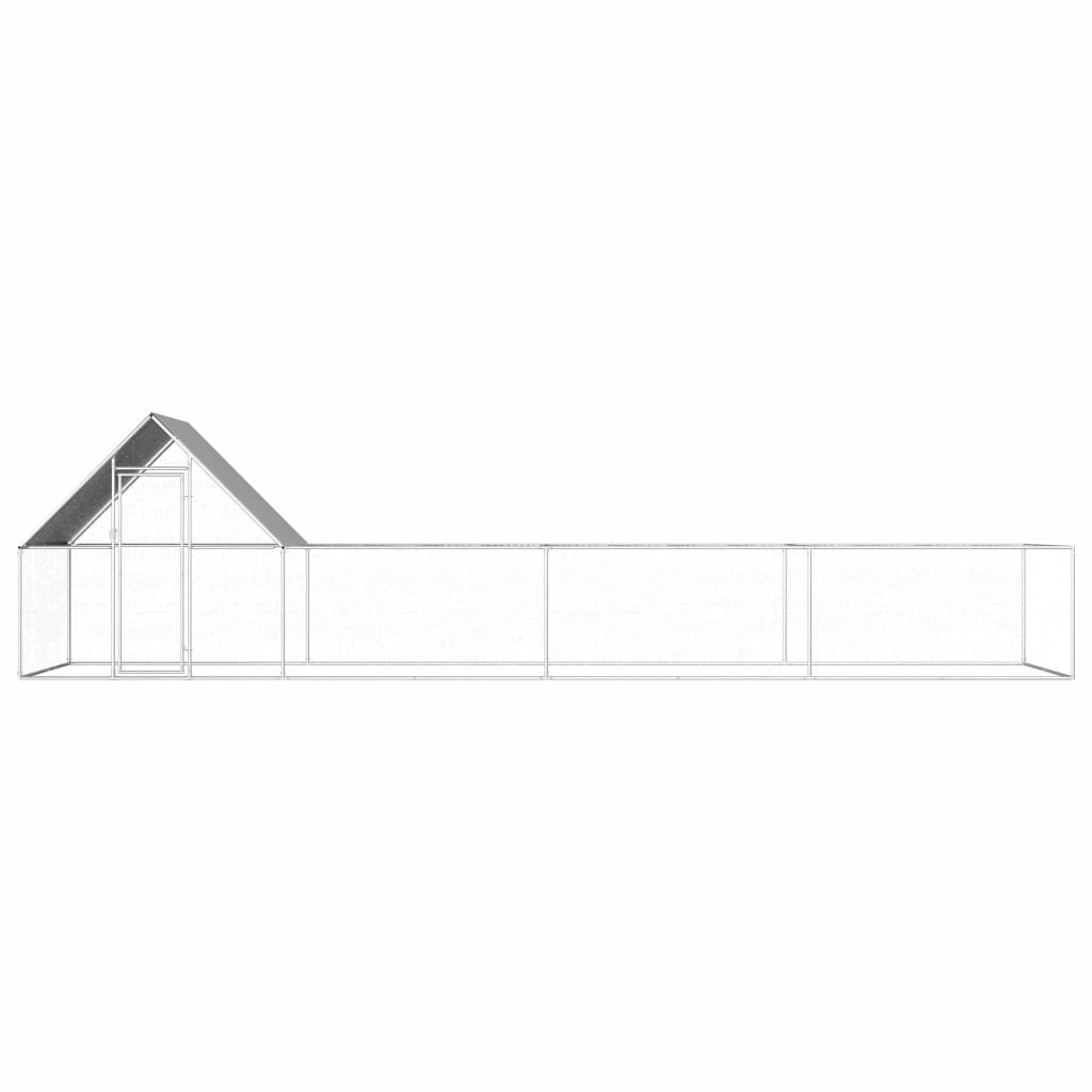 Pollaio 8 x 2 x 2 m con tetto in acciaio zincato resistente all'acqua 02_0001720