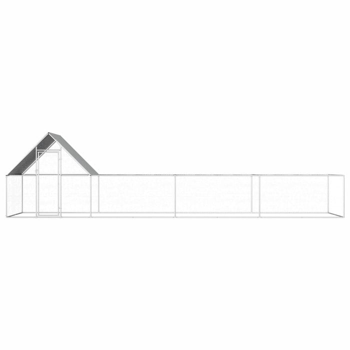 Pollaio 8 x 2 x 2 m con tetto in acciaio zincato resistente all'acqua 02_0001720