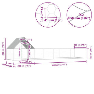 Pollaio 8x2x2 m in Acciaio Zincato cod mxl 43249