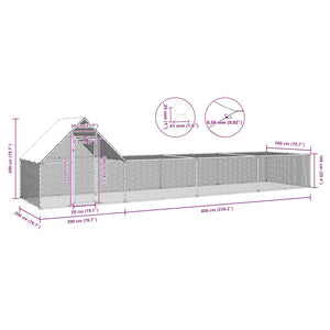 Pollaio 8x2x2 m in Acciaio Zincato 144558