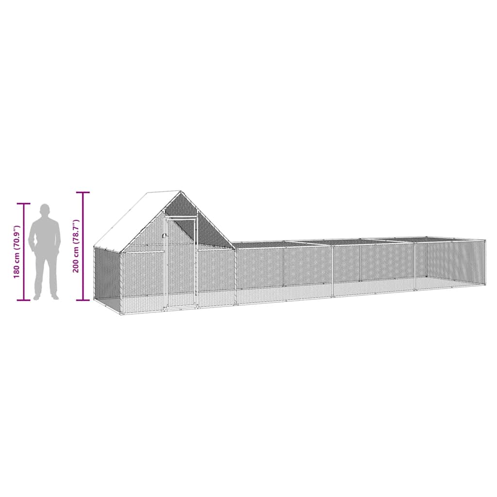 Pollaio 8x2x2 m in Acciaio Zincato 144558