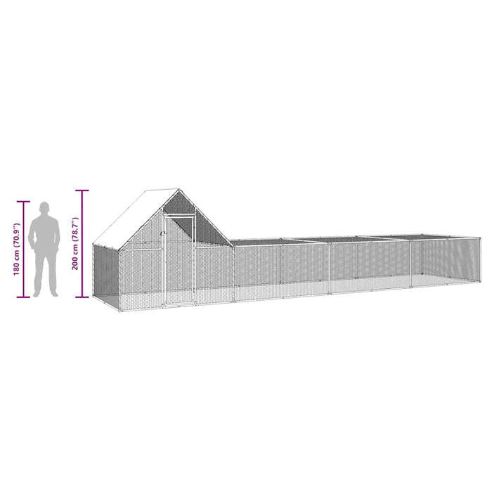 Pollaio 8x2x2 m in Acciaio Zincato 144558