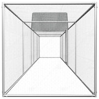 Pollaio 9 x 1 x 1,5 m tetto impermeabile in acciaio zincato 02_0001721