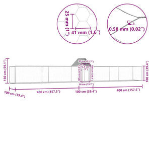 Pollaio 9x1x1,5 m in Acciaio Zincato