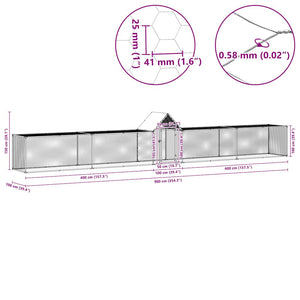 Pollaio 9x1x1,5 m in Acciaio Zincato 144561
