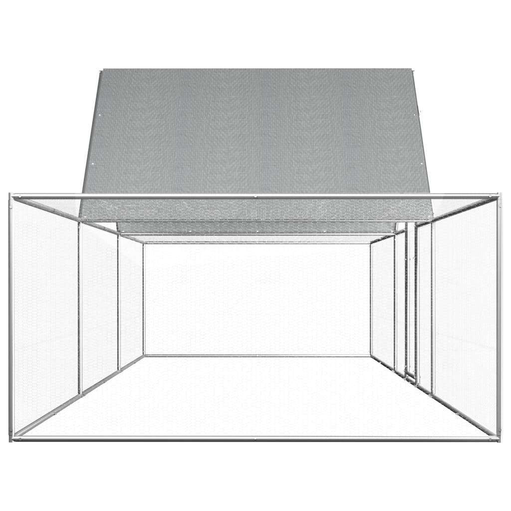 Pollaio 6 x 2 x 2 m con tetto in acciaio zincato resistente all'acqua 02_0001719