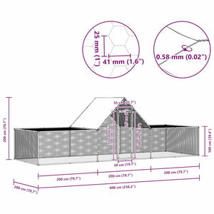 Pollaio 6x2x2 m in Acciaio Zincato 144562