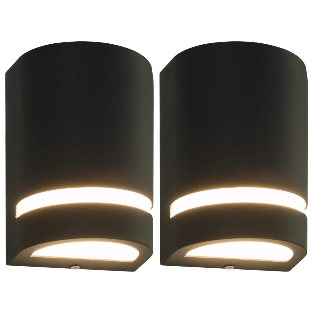 Lampade da Parete da Esterno 2 pz 35 W Nere Semicircolari cod mxl 63955