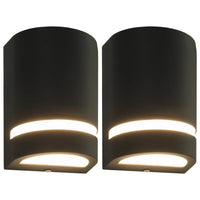 Lampade da Parete da Esterno 2 pz 35 W Nere Semicircolari cod mxl 63955