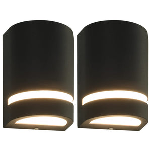 Lampade da Parete da Esterno 2 pz 35 W Nere Semicircolari cod mxl 63955