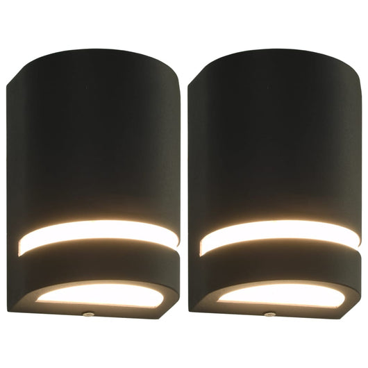 Lampade da Parete da Esterno 2 pz 35 W Nere Semicircolari cod mxl 63955