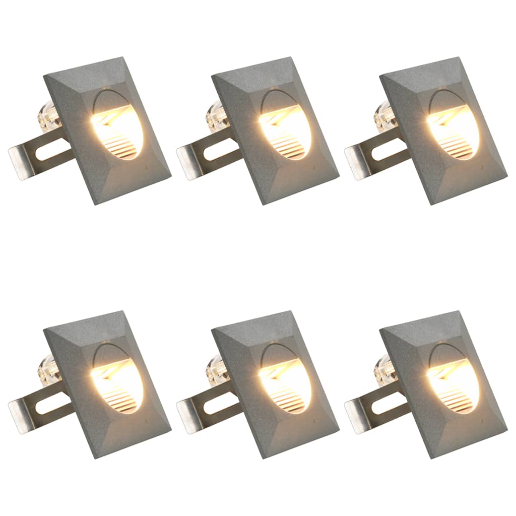 Lampade da Parete da Esterno a LED 6 pz 5 W Argento Quadrate cod mxl 59126
