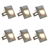 Lampade da Parete da Esterno a LED 6 pz 5 W Argento Quadrate cod mxl 59126
