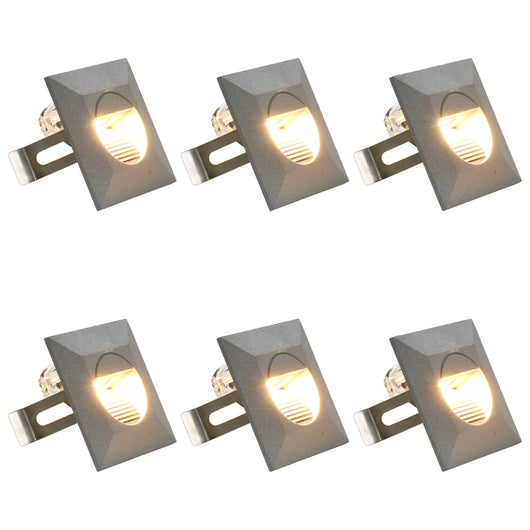 Lampade da Parete da Esterno a LED 6 pz 5 W Argento Quadrate cod mxl 59126