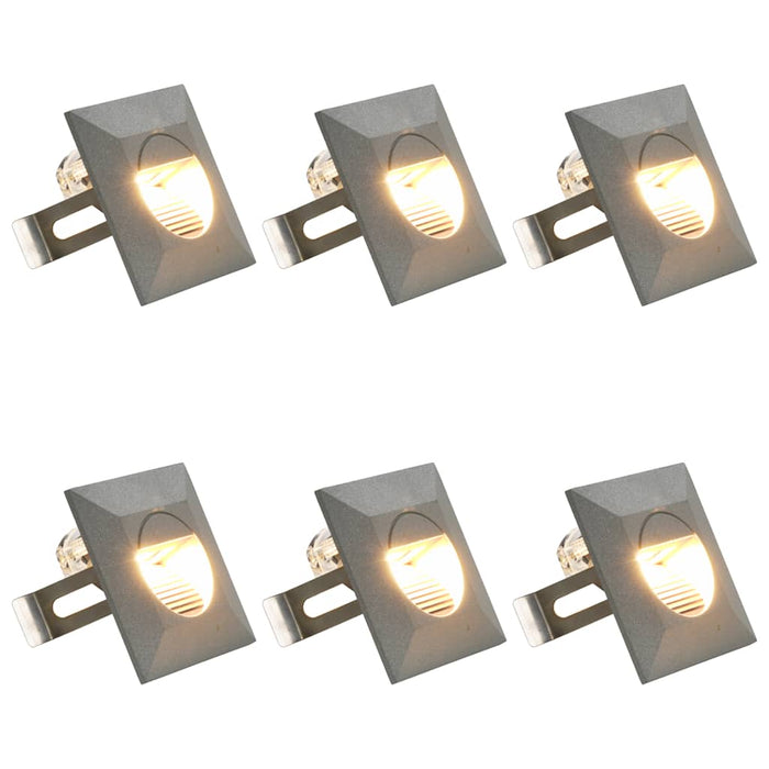 Lampade da Parete da Esterno a LED 6 pz 5 W Argento Quadrate cod mxl 59126