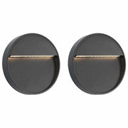 Lampade da Parete da Esterno a LED 2 pz 3 W Nere Rotonde cod mxl 60705