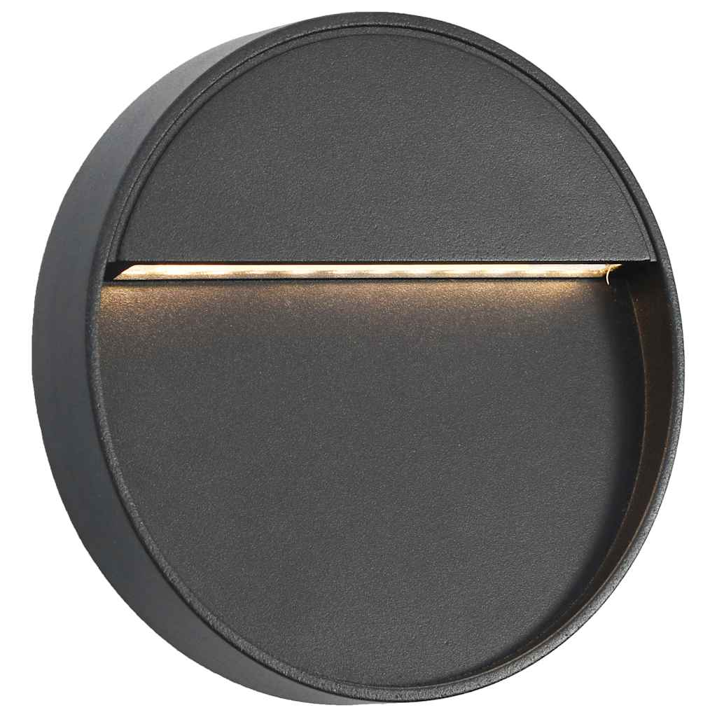 Lampade da Parete da Esterno a LED 2 pz 3 W Nere Rotonde 45658