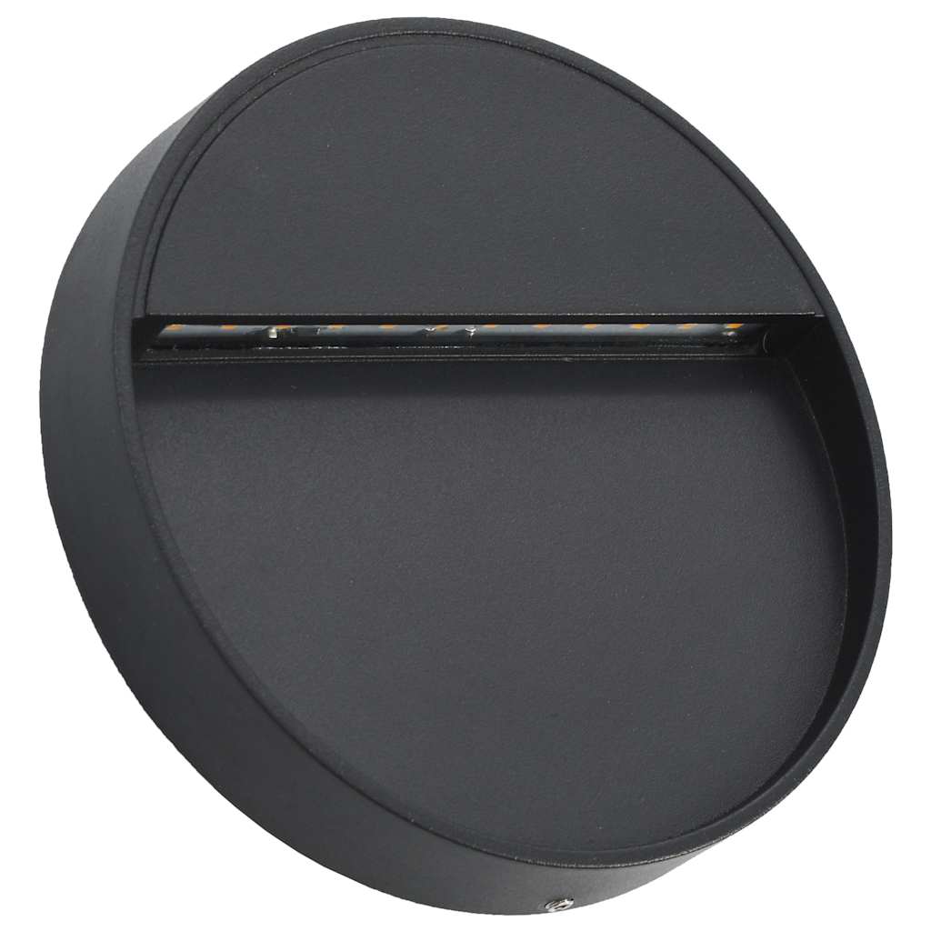 Lampade da Parete da Esterno a LED 2 pz 3 W Nere Rotonde cod mxl 60705