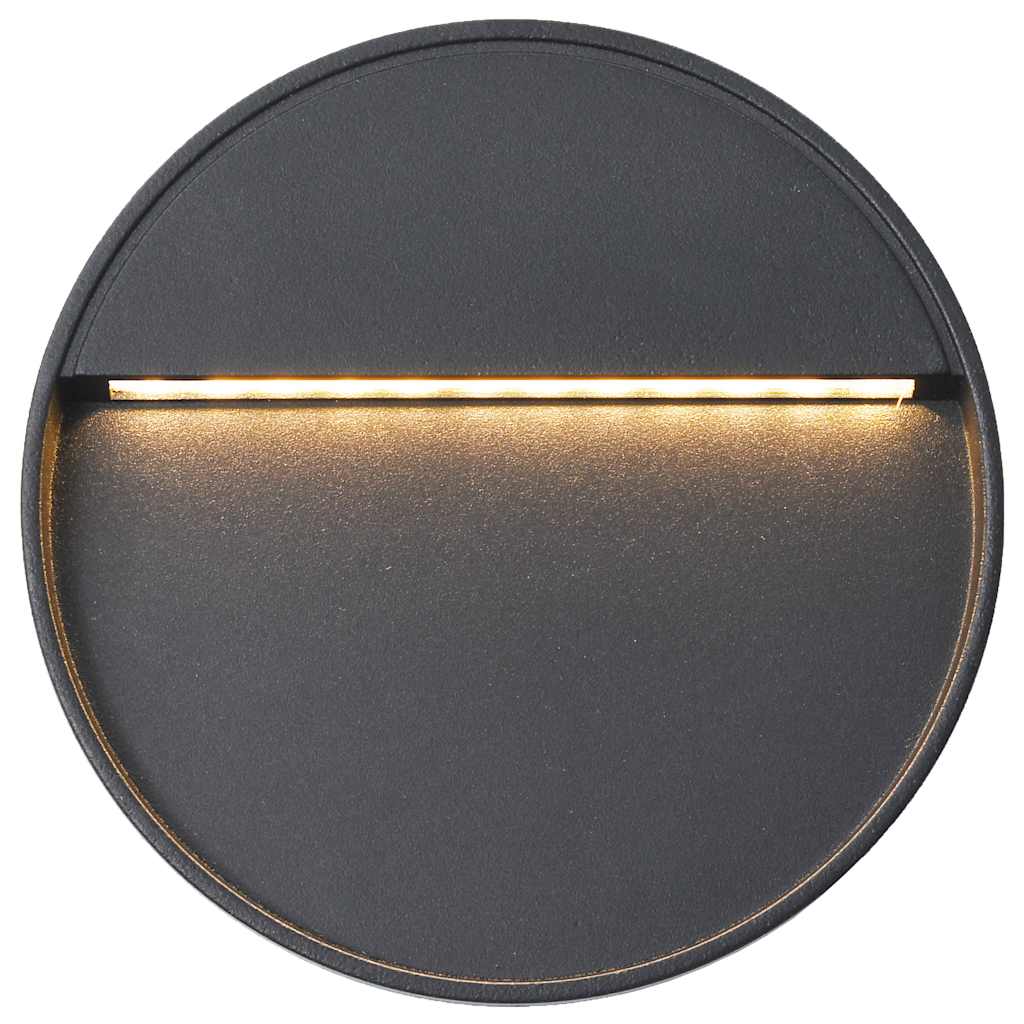 Lampade da Parete da Esterno a LED 2 pz 3 W Nere Rotonde cod mxl 60705