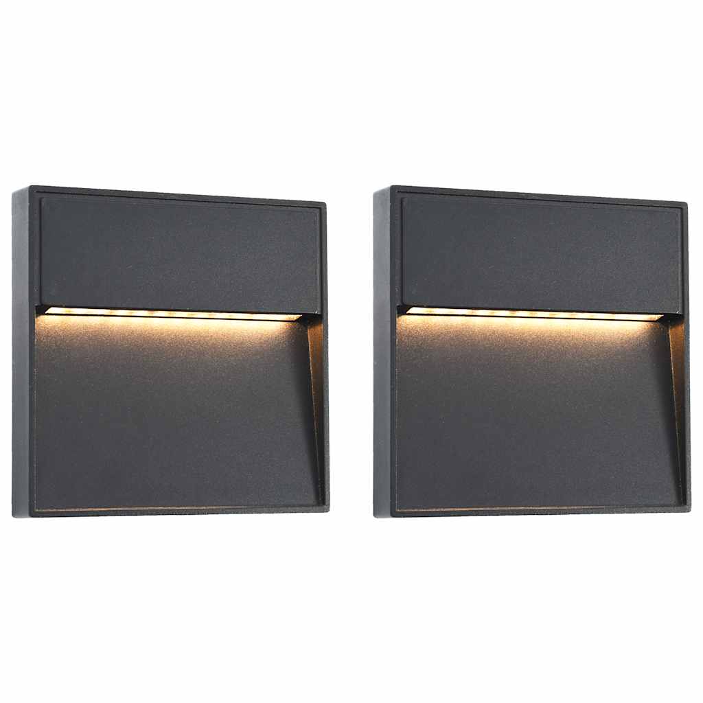Lampade da Parete da Esterno a LED 2 pz 3 W Nere Quadrate cod mxl 60201