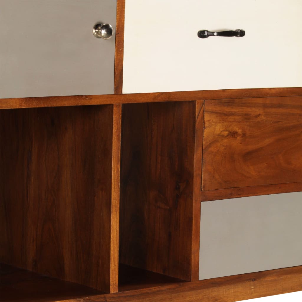 Credenza-Buffet-Armadio da cucina 115x35x86 cm Legno Massello di Acacia