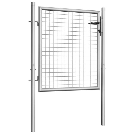 Cancello da giardino in acciaio zincato 105x75 cm argento 144755