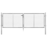 Cancello per Giardino in Acciaio Zincato 306x125 cm Argento cod mxl 70913