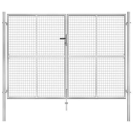 Cancello per Giardino in Acciaio Zincato 306x225cm Argento