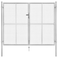 Cancello per Giardino in Acciaio Zincato 306x250 cm Argento cod mxl 58094