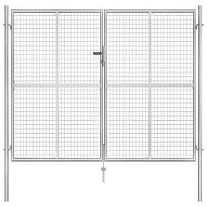 Cancello per Giardino in Acciaio Zincato 306x250 cm Argento cod mxl 58094