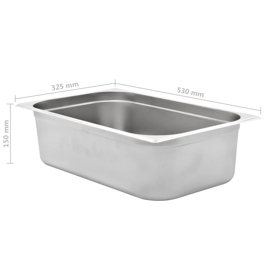 Contenitori Gastronorm 2 pz GN 1/1 150 mm in Acciaio Inox 50882