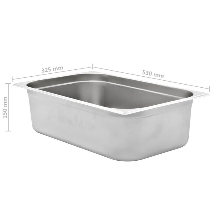 Contenitori Gastronorm 2 pz GN 1/1 150 mm in Acciaio Inox 50882
