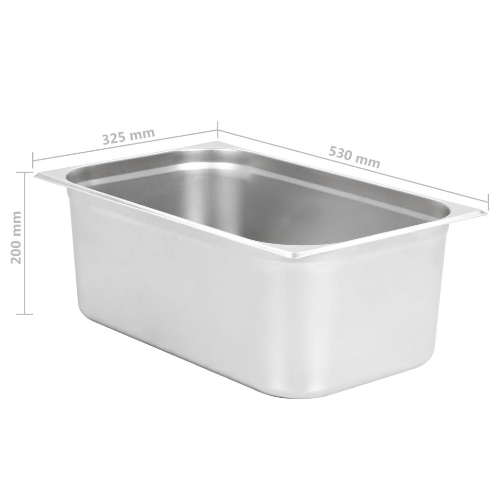 Contenitori Gastronorm 2 pz GN 1/1 200 mm in Acciaio Inox 50883