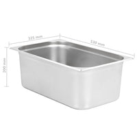 Contenitori Gastronorm 2 pz GN 1/1 200 mm in Acciaio Inox  cod mxl 64111