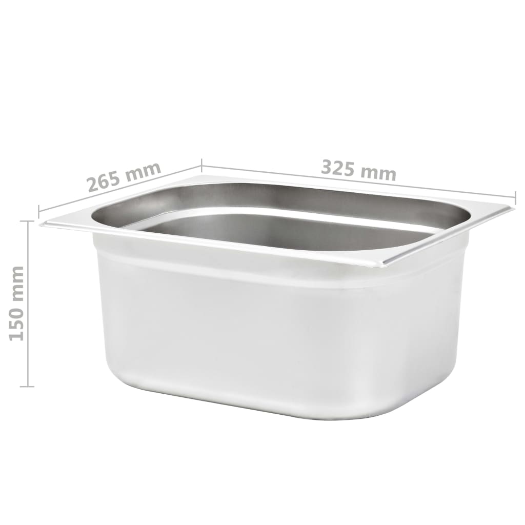 Contenitori Gastronorm 2 pz GN 1/2 150 mm in Acciaio Inox 50889