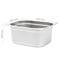 Contenitori Gastronorm 2 pz GN 1/2 150 mm in Acciaio Inox 50889
