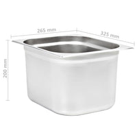 Contenitori Gastronorm 2 pz GN 1/2 200 mm in Acciaio Inox 50890