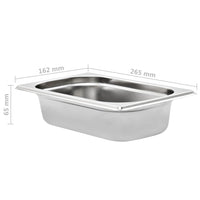 Contenitori Gastronorm 8 pz GN 1/4 65 mm in Acciaio Inox 50901