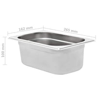 Contenitori Gastronorm 8 pz GN 1/4 100 mm in Acciaio Inox 50902