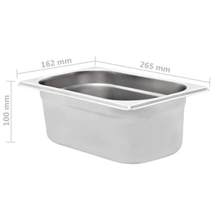 Contenitori Gastronorm 8 pz GN 1/4 100 mm in Acciaio Inox 50902