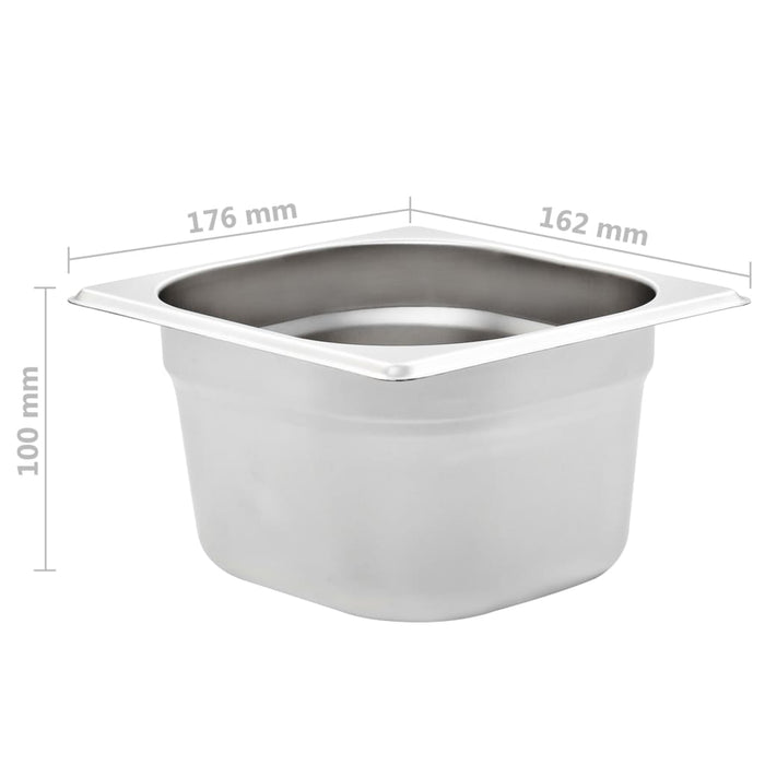 Contenitori Gastronorm 12 pz GN 1/6 100 mm in Acciaio Inox 50907