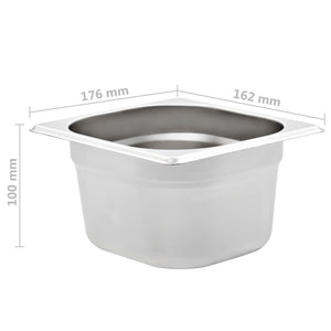 Contenitori Gastronorm 12 pz GN 1/6 100 mm in Acciaio Inox  cod mxl 78002