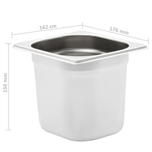 Contenitori Gastronorm 8 pz GN 1/6 150 mm in Acciaio Inox 50908