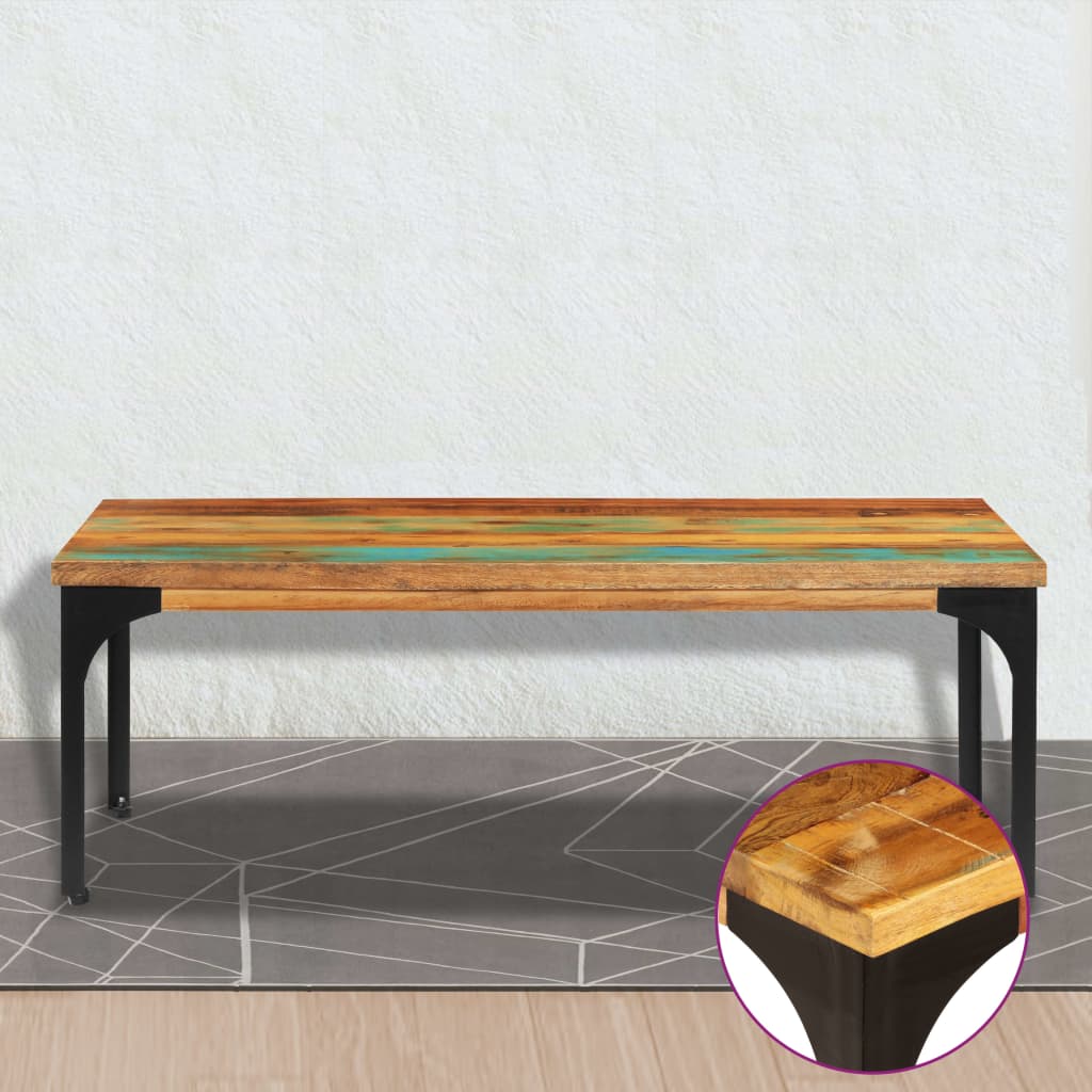 Tavolino da CaffÃ¨ 100x60x35 cm Legno Massello di Recupero cod mxl 13535