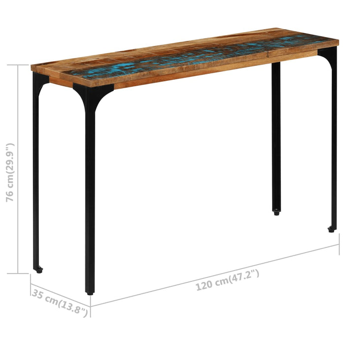 Tavolo Consolle 120x35x76 cm Legno Massello di Recupero 247323