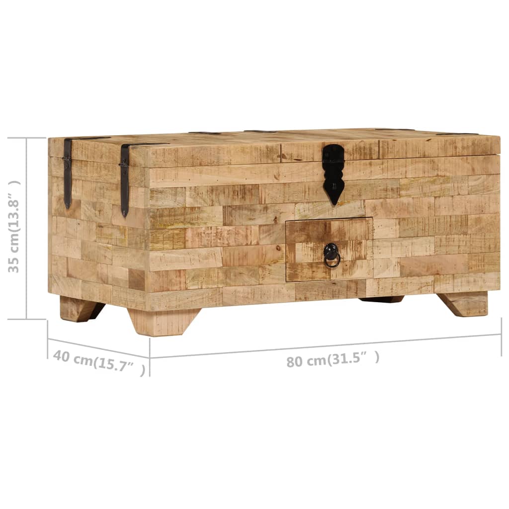 Tavolino da Salotto in Legno Massello di Mango 80x40x35 cm 247327