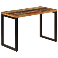 Tavolo da Pranzo 115x55x76 cm Legno Massello Recupero e Acciaio 247332