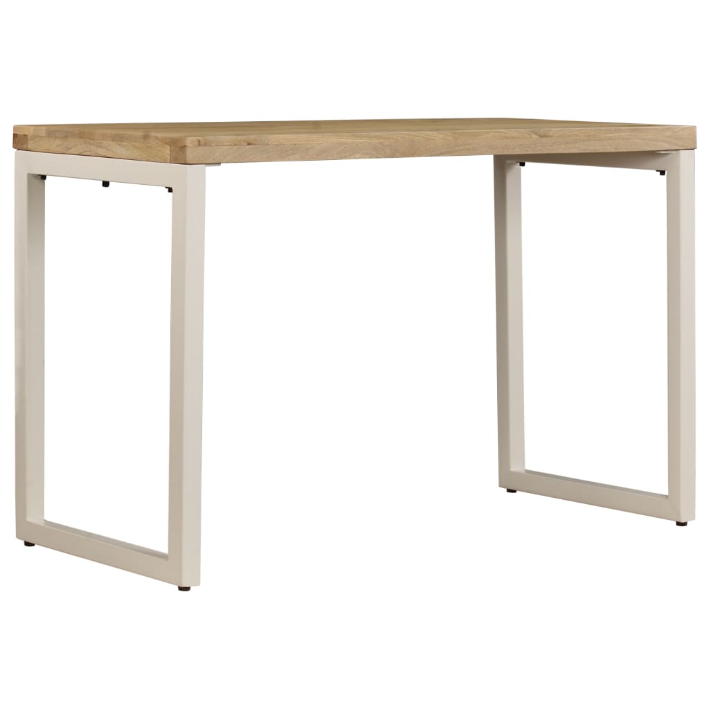 Tavolo da Pranzo 115x55x76 cm Legno Massello di Mango e Acciaio 247333